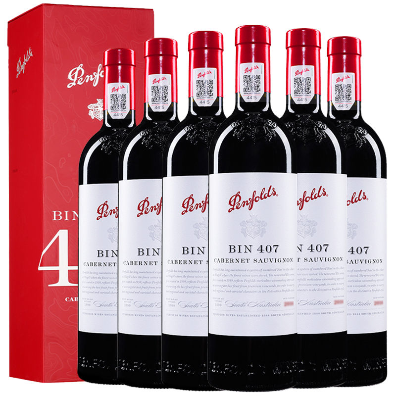 2032.Penfolds奔富407干红葡萄酒,商城价7168.00,TJL Penfolds 澳洲进口红酒 奔富BIN407赤霞珠干红葡萄酒 14.5%VOL 750m6支装