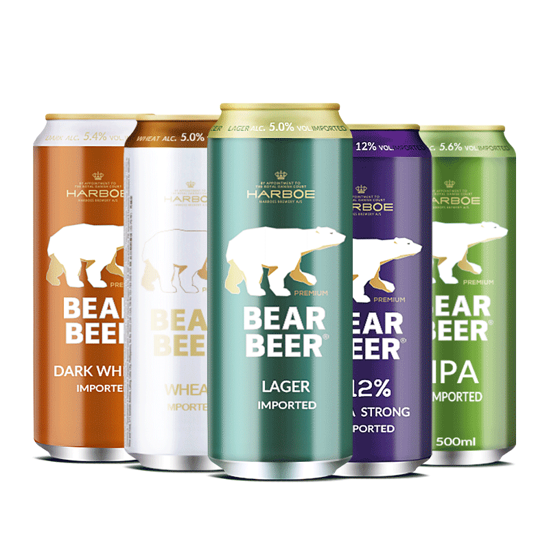 2102.豪铂熊 缤纷装,商城价69.00,BLG 德国进口 豪铂熊（BearBeer）豪铂熊缤纷装（拉格、小麦、黑啤，12度，IPA各1听）啤酒500ml5听