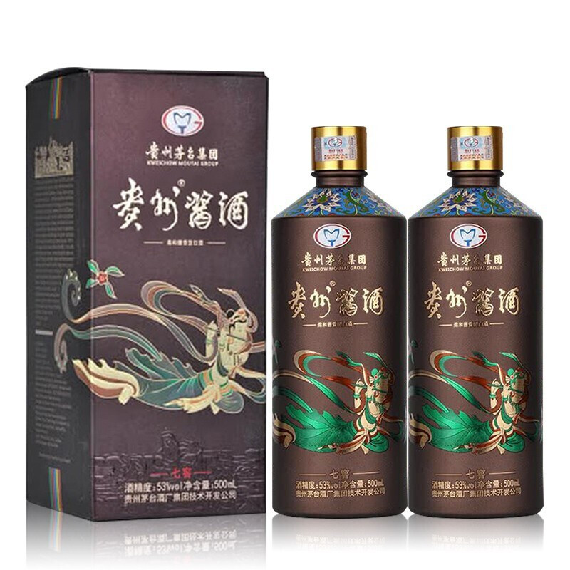 2224.茅台集团 贵州酱酒七窖 双瓶装,商城价299.00,FJL 贵州茅台酒厂集团 贵州酱酒七窖 53度柔和酱香型白酒 53度 500ml2 双瓶装